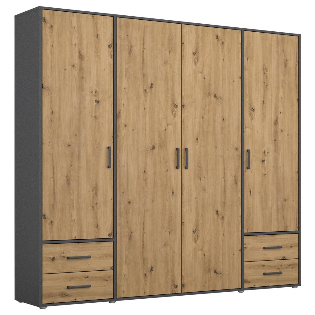 Drehtürenschrank Voyager Grau,Eiche Artisan B: 187 cm
