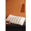 KOŽEŠINOVÝ POLŠTÁŘ MOKA CUSHION CREAM - bílá, textil (30/60cm)