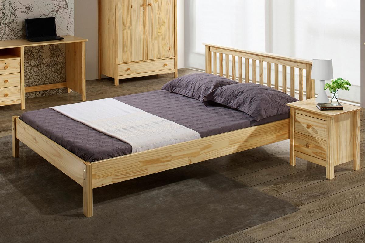 BETT Naturfarben 180x200cm - Naturfarben, Natur, Holz (180/200cm) - Livetastic