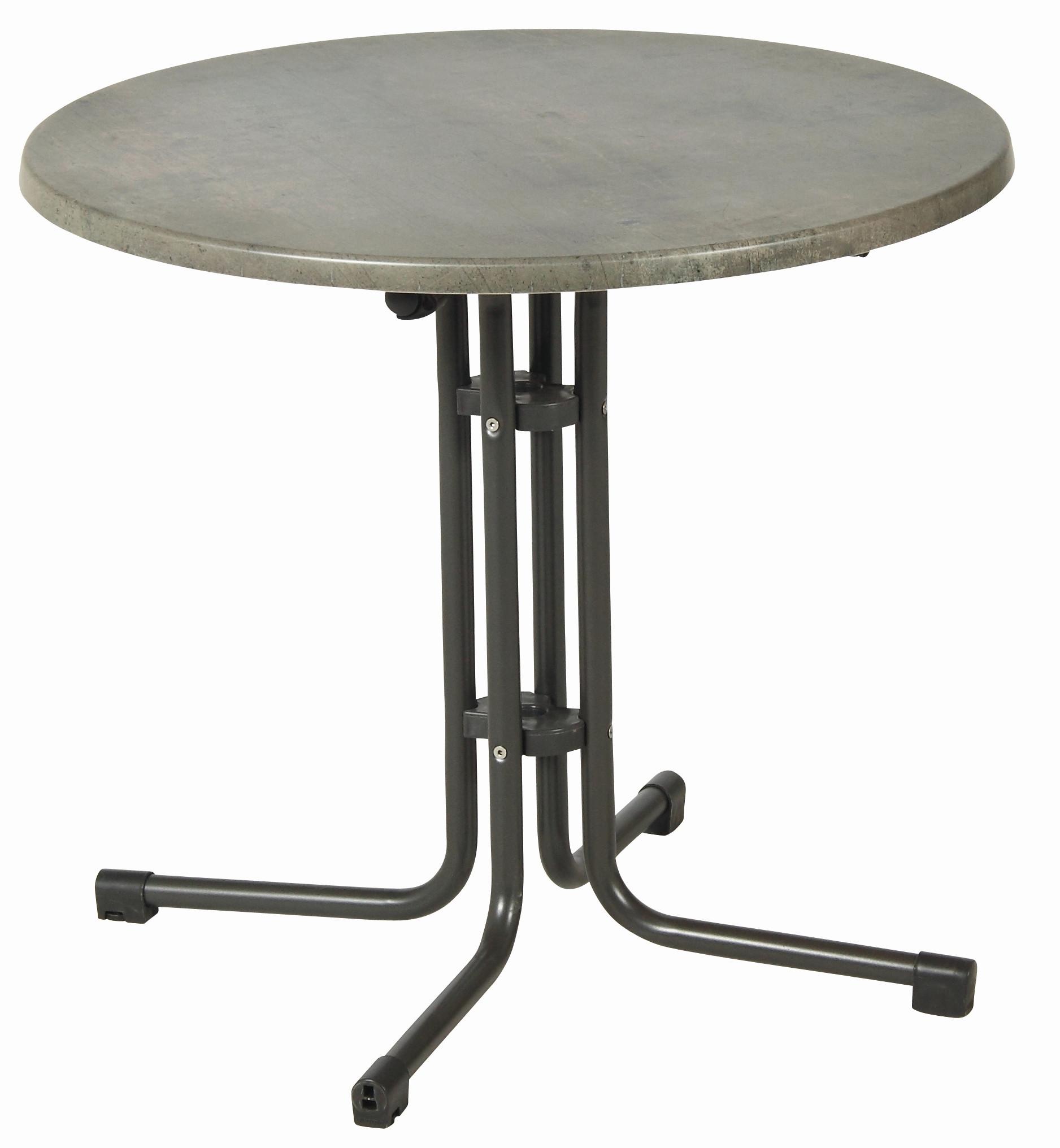 Gartentisch Klappbar Acamp Piazza Aluminium D: 80 cm - Anthrazit/Grau, Basics, Holzwerkstoff/Metall (80/72cm) - Gardenson