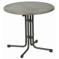 Gartentisch Klappbar Acamp Piazza Aluminium D: 80 Cm - Anthrazit/Grau, Basics, Holzwerkstoff/Metall (80/72cm) - Gardenson