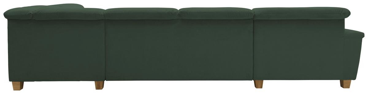 Wohnlandschaft Franzi Kopfteil verstellbar Grün - Eichefarben/Grün, KONVENTIONELL, Textil (170/352/214cm) - MID.YOU