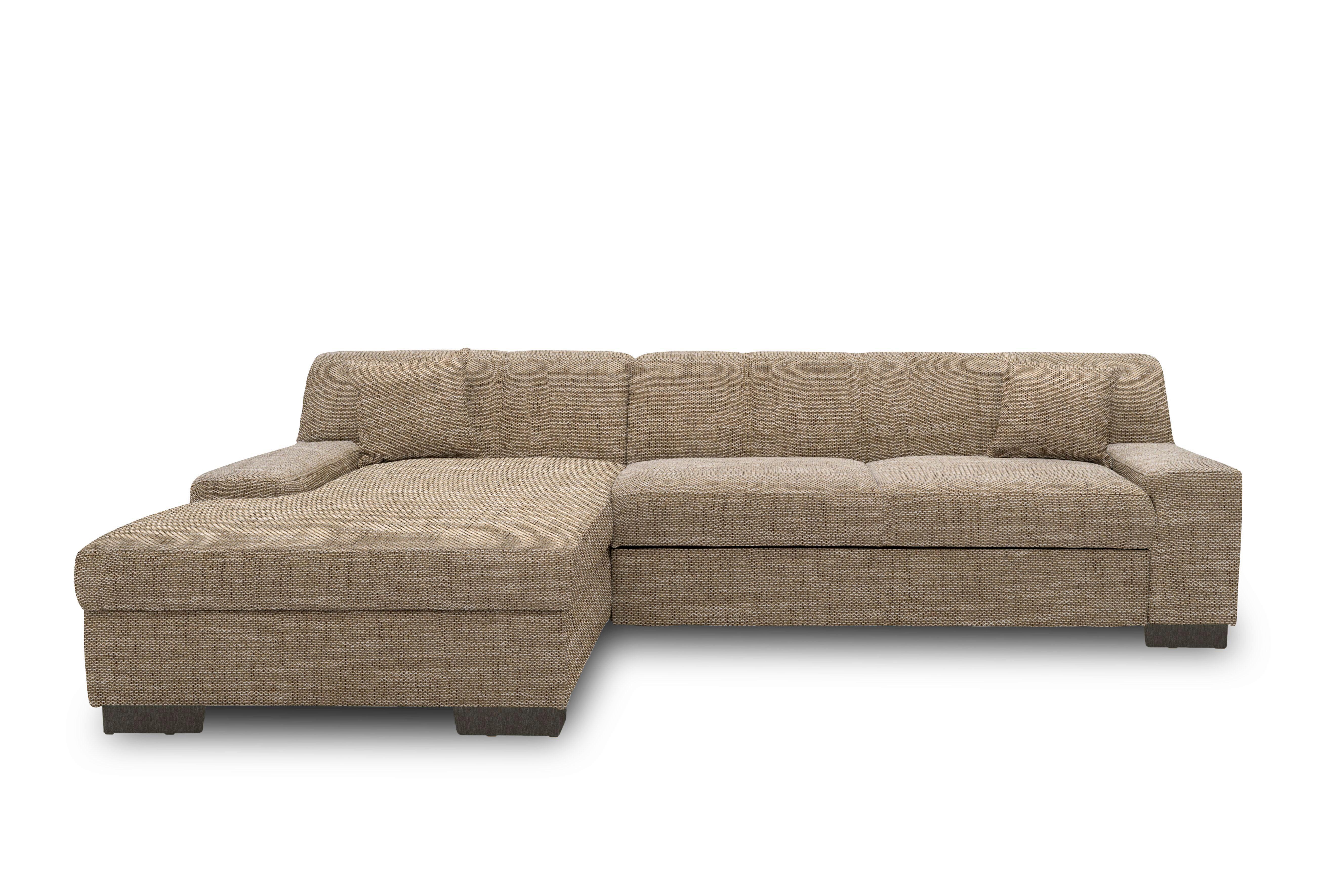 Ecksofa Norma Braun/Beige Webstoff - Wengefarben/Beige, Design, Textil (153/268cm) - MID.YOU