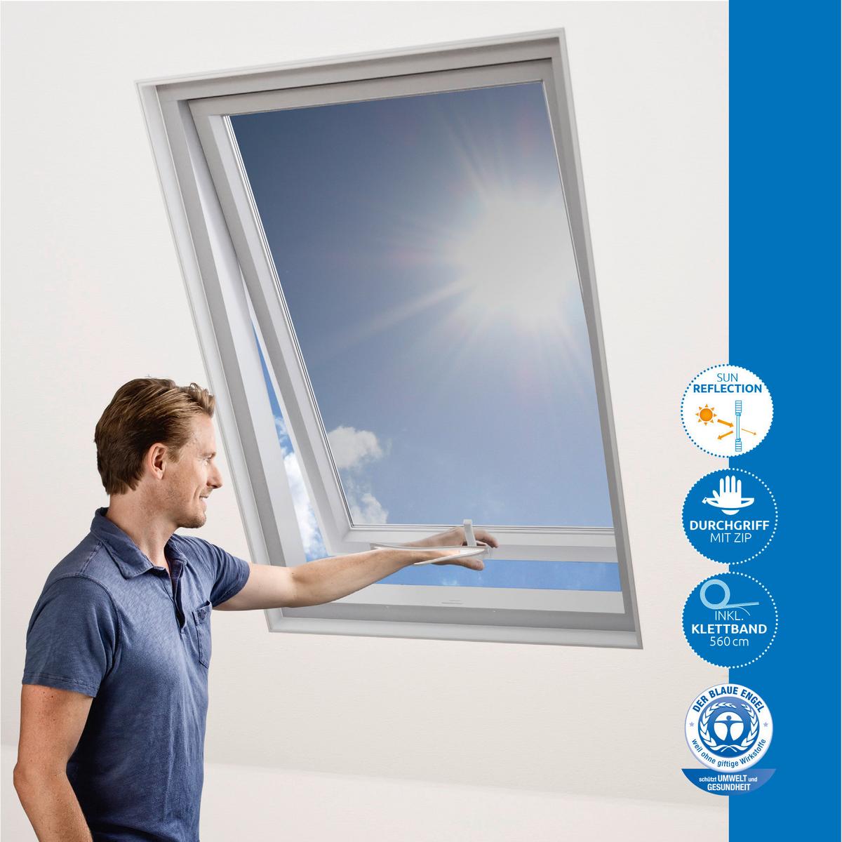 Sonnenschutz / Insektenschutz Fenster mit Klettband, 130 x 150 cm