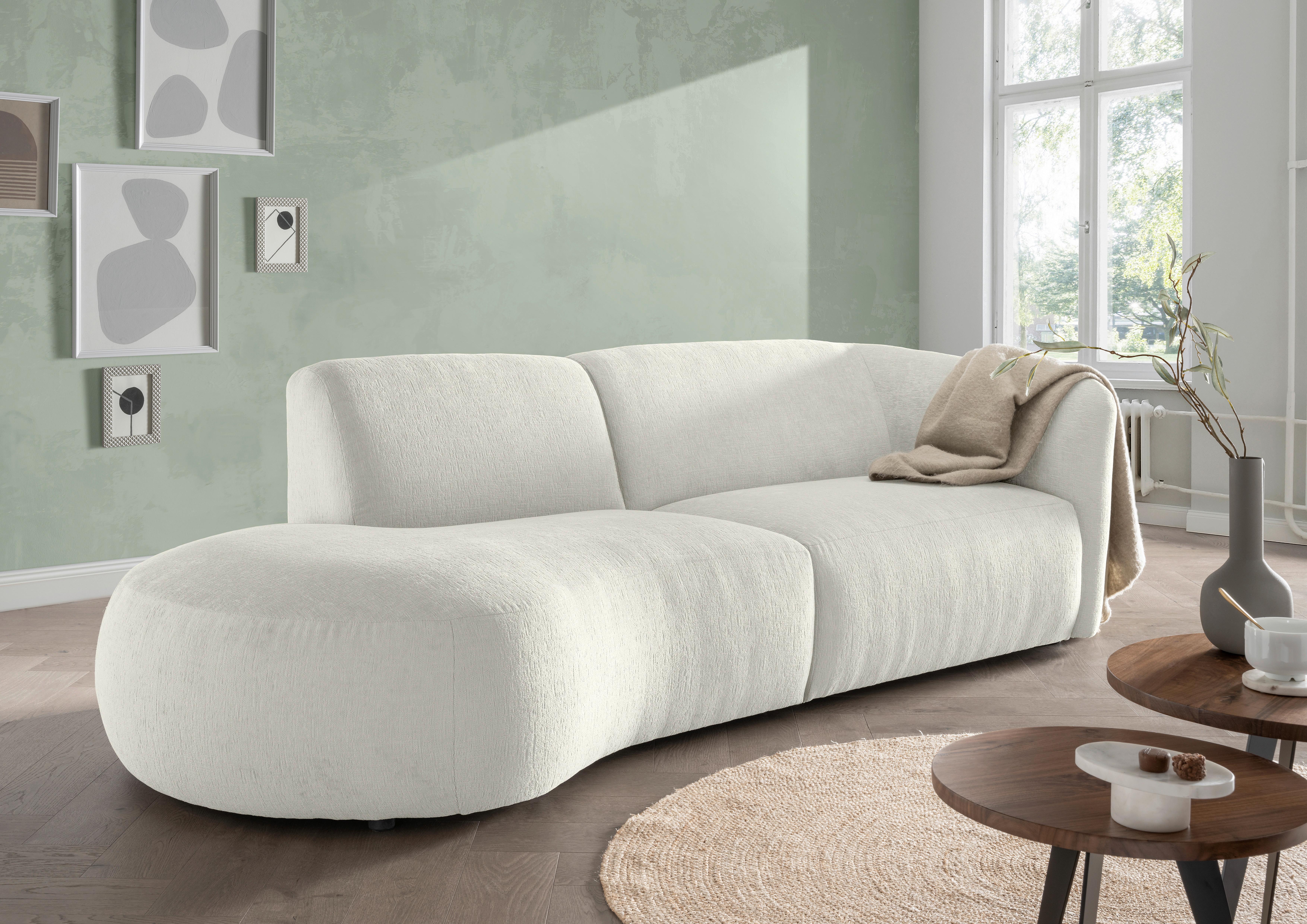 Ecksofa Jesi, Weiß S: 107x238 Cm - Schwarz/Weiß, MODERN, Textil (107/238cm) - Livetastic