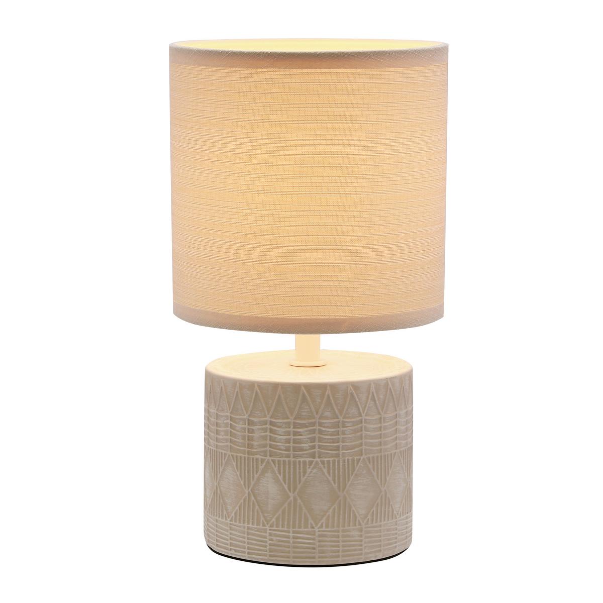 Tischleuchte 41-24404 Dina - Beige, KONVENTIONELL, Textil/Metall (14/14/26cm)