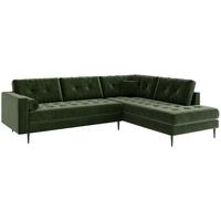 Ecksofa Scott - Edelstahlfarben/Olivgrün, Design, Textil (205/259cm) - Livetastic