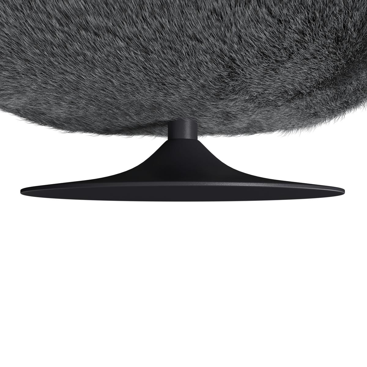 Otočné relaxační křeslo LEO, černý plyš, max. 140 kg - bílá/černá, Moderní, kov/textil (96/78/93cm) - Bessagi Home