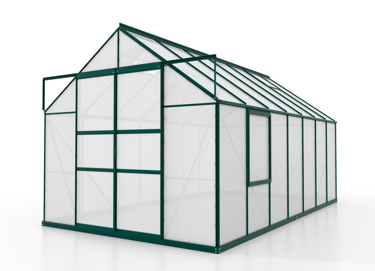 Gewächshausbausatz Meridian 2 11500 11,5 m2 Metall - Grün, Basics, Metall (257/231,8/445cm)