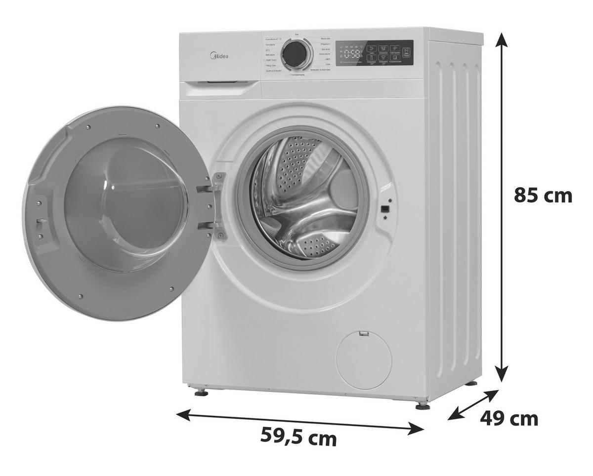 WASCHMASCHINE MF110W80B-14A10 - Weiß, Basics, Kunststoff/Metall (59,5/85/49cm) - Midea