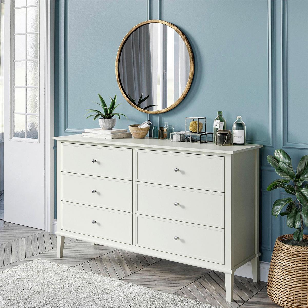 Kommode Franklin Weiß B: 141cm - Weiß, Design, Holzwerkstoff/Metall (141/85/41cm) - MID.YOU