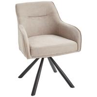 Armlehnstuhl Anna Schwarz/Taupe B: 61 cm - Taupe/Schwarz, MODERN, Textil/Metall (62/84/62cm) - Livetastic