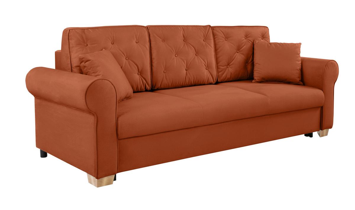 Schlafsofa Arles, Terracotta 39 B: 240 Cm - Buchefarben/Terracotta, Design, Textil (240/94/98cm) - MID.YOU