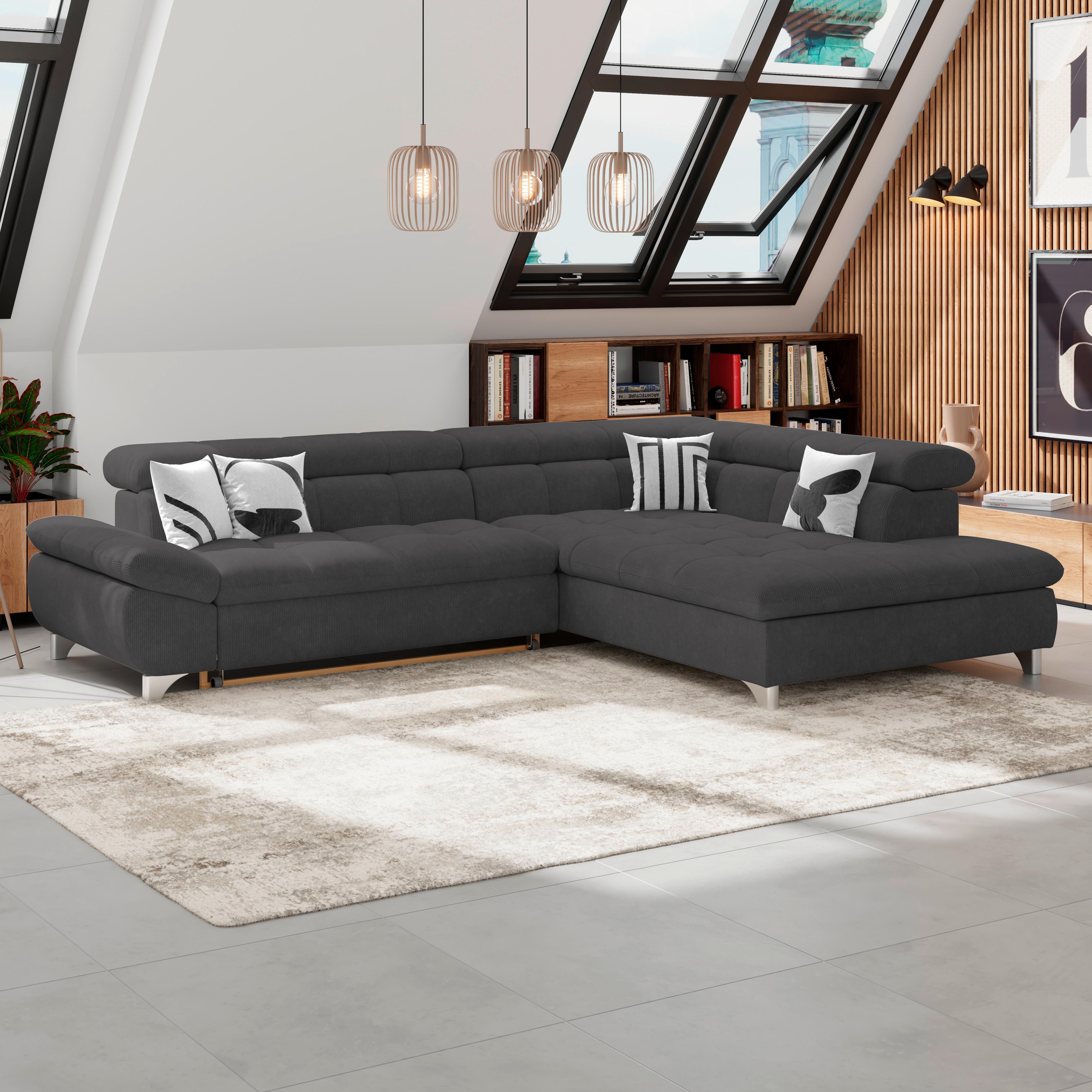 Ecksofa Gemini Schwarz, B: 312cm