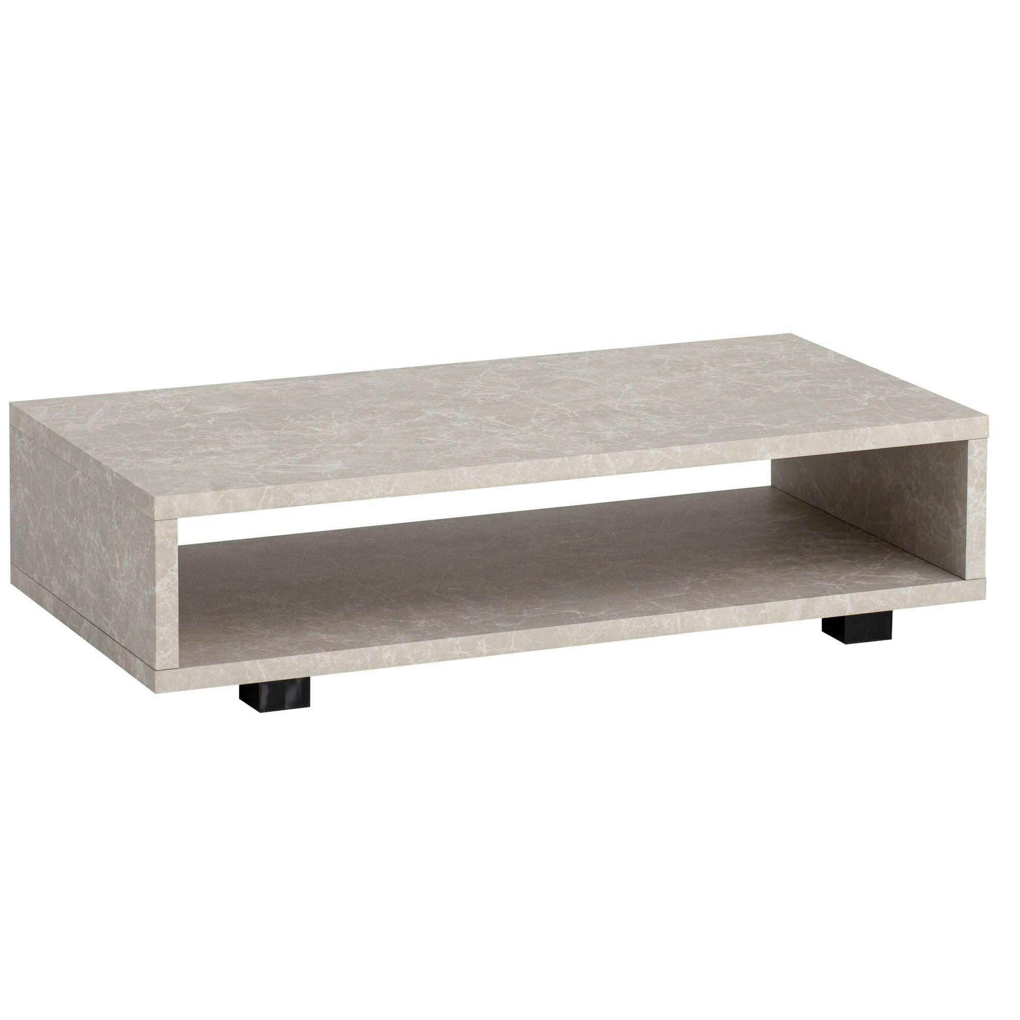 Couchtisch Sandfarben L: 100 cm - Sandfarben/Schwarz, Design, Holzwerkstoff/Kunststoff (100/50/25cm) - Livetastic
