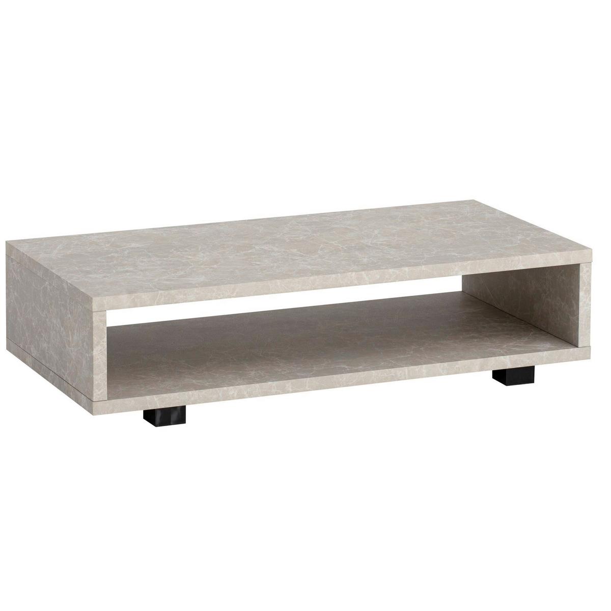 Couchtisch Sandfarben L: 100 cm - Sandfarben/Schwarz, Design, Holzwerkstoff/Kunststoff (100/50/25cm) - Livetastic