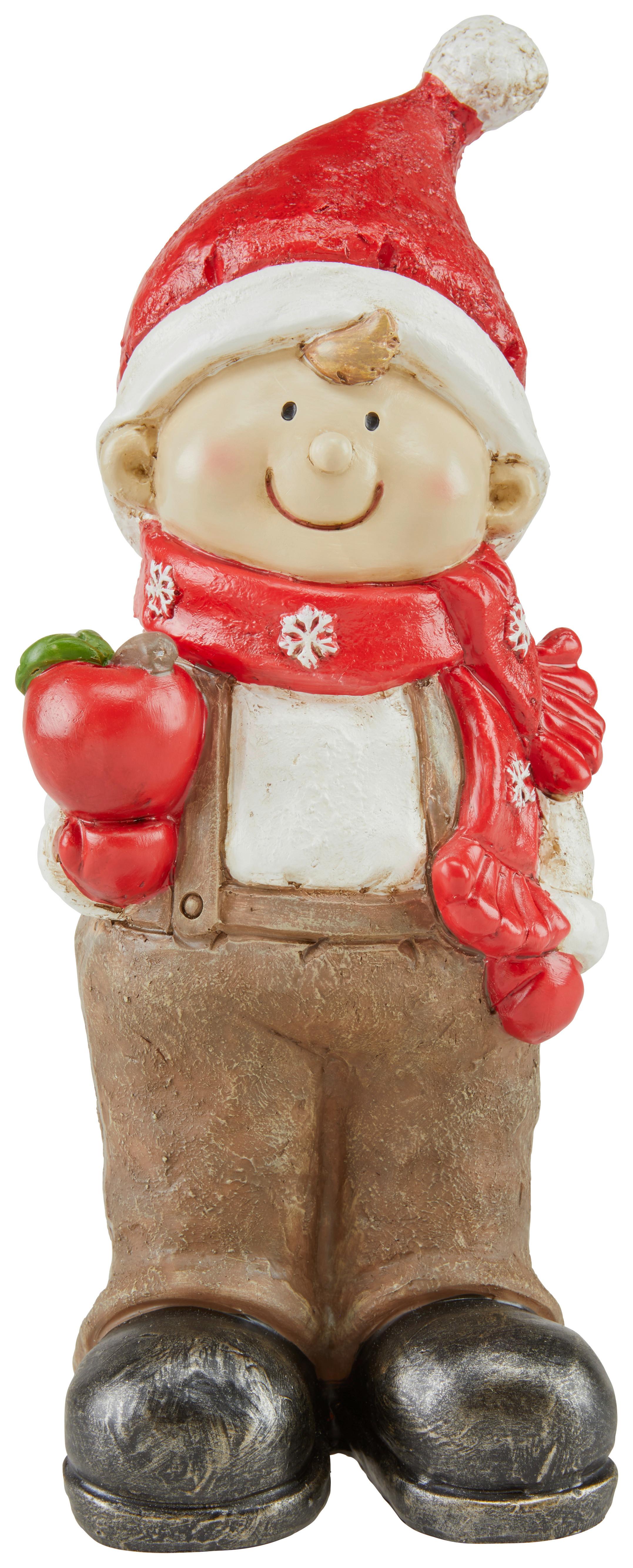 Dekofigur Kind Bernd - Rot/Braun, KONVENTIONELL, Kunststoff (11/9,5/26,5cm) - Luca Bessoni