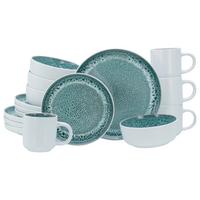 Kombiservice Nordic Fjord Weiß/Hellblau, 16-teilig - Weiß/Hellblau, Basics, Keramik - Creatable