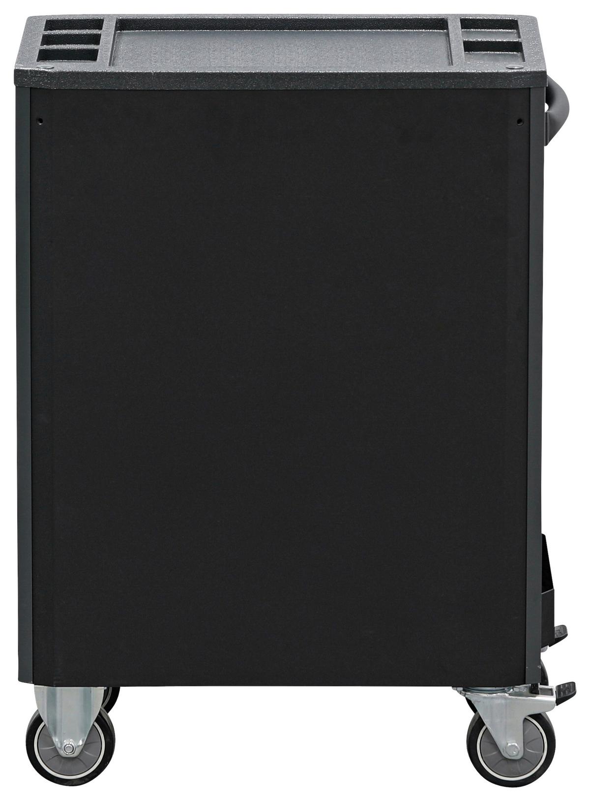 Werkstattwagen Leer Schwarz/Silberfarben B: 72,4cm - Silberfarben/Schwarz, Basics (72,4/103,3/47cm)