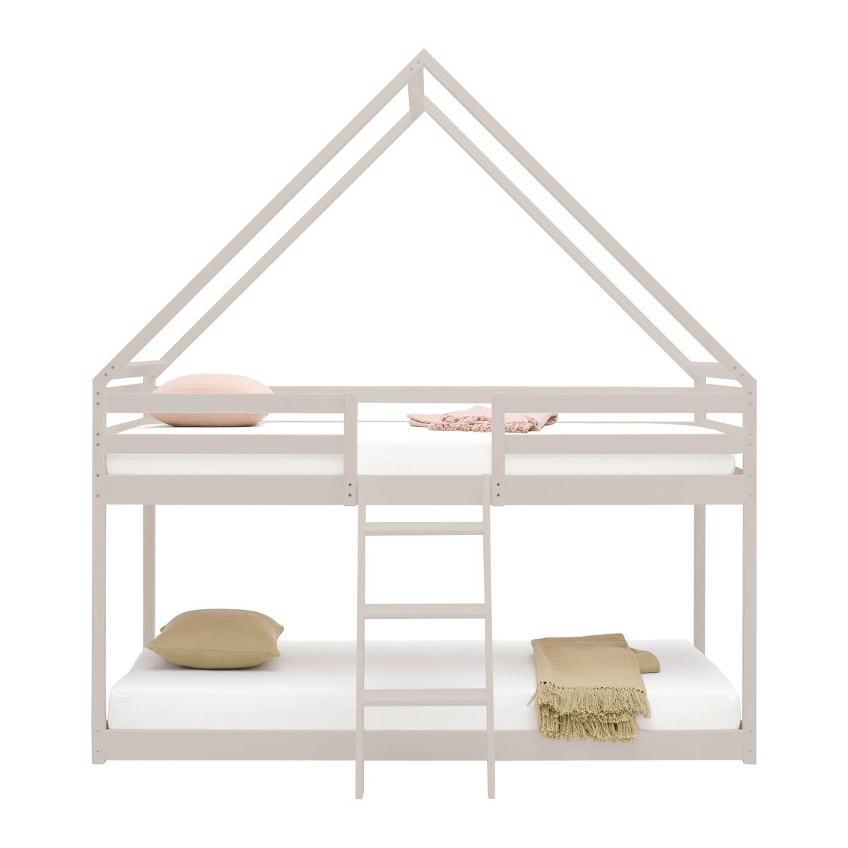 Poschodová posteľ SWEET 90x200 cm, borovica, kašmírová - kašmírová/farba brezy, Lifestyle, drevo/kompozitné drevo (97/224/208cm) - Mömax