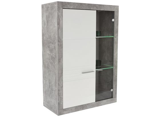Vitrína Malta - sivá/biela, Moderný, kompozitné drevo (96/132/35cm) Vitrína Malta - sivá/biela, Moderný, kompozitné drevo (96/132/35cm)