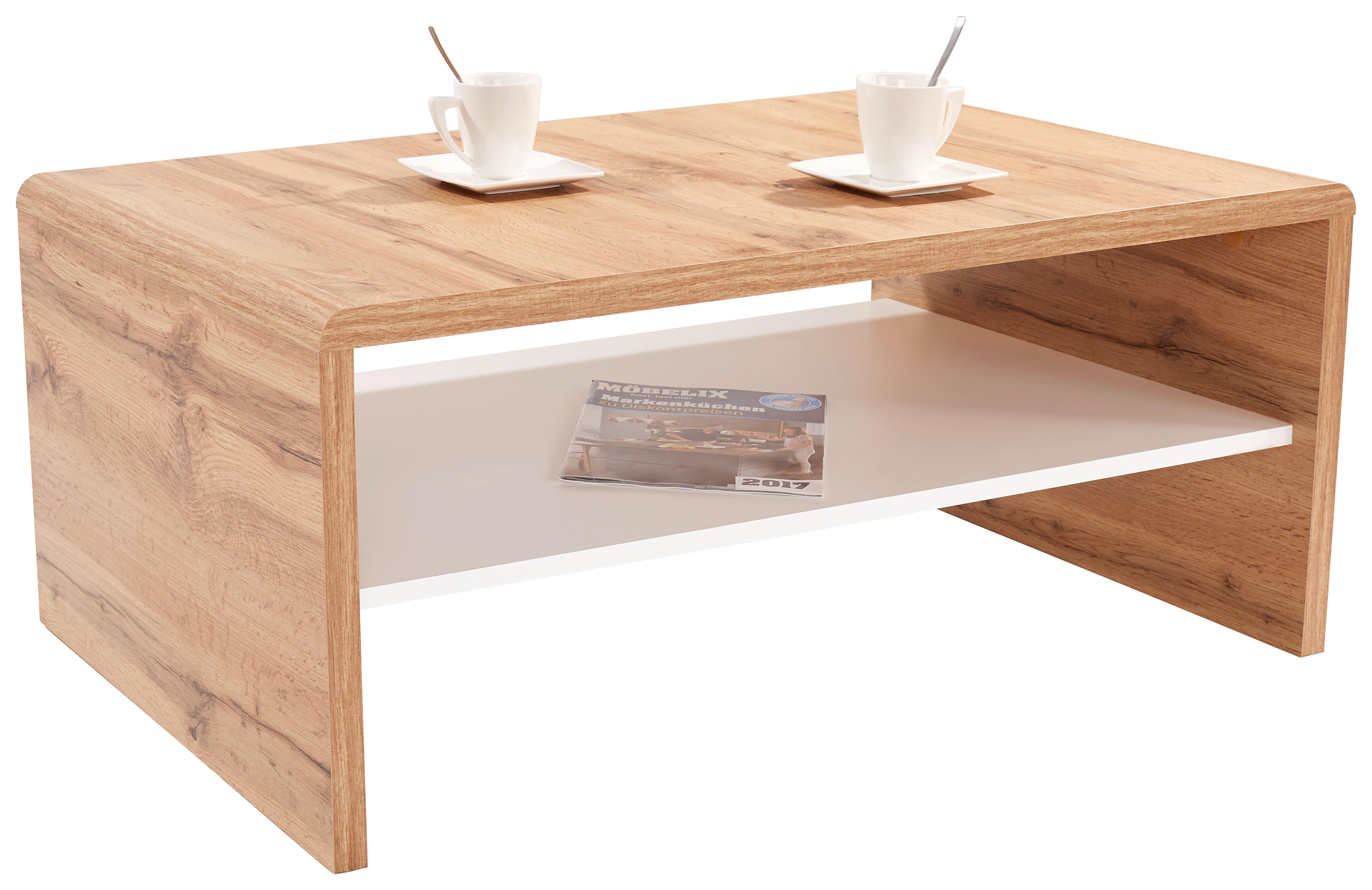 Konferenčný Stolík Cala Luna - farby dubu/biela, Moderný, kompozitné drevo (100/40/59cm)