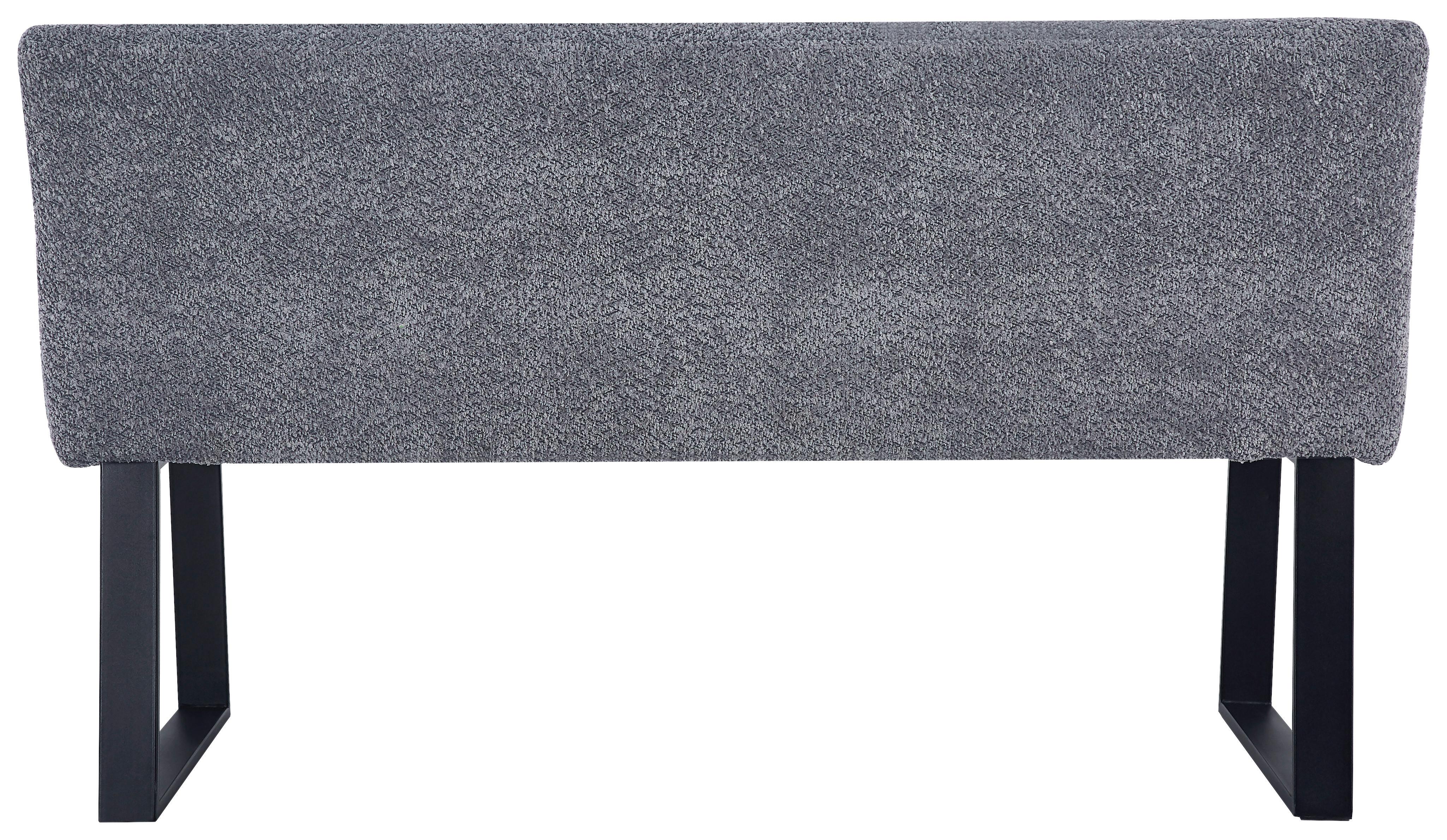 Sitzbank Kea mit Lehne Grau, B: 140 cm - Schwarz/Grau, KONVENTIONELL, Textil/Metall (140/83/61cm) - MID.YOU