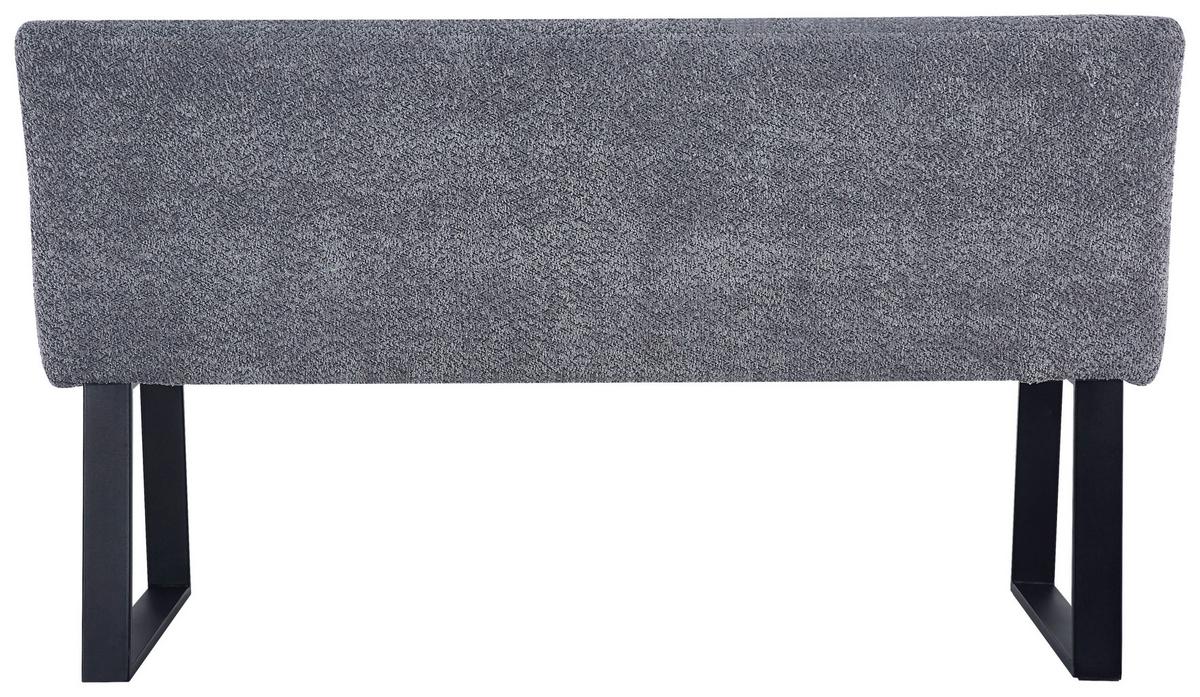 Sitzbank Kea Mit Lehne Grau, B: 140 Cm - Schwarz/Grau, KONVENTIONELL, Textil/Metall (140/83/61cm) - MID.YOU