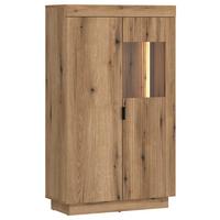 Vitrine Delamar Eichefarben Dekor B: 80,4 cm - Eichefarben, Trend, Glas/Holzwerkstoff (80,4/140,2/39,6cm)