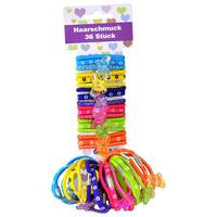 Haargummi Fina 36 Stk. Bunt Mit Schmetterlingen - Multicolor, Textil/Metall