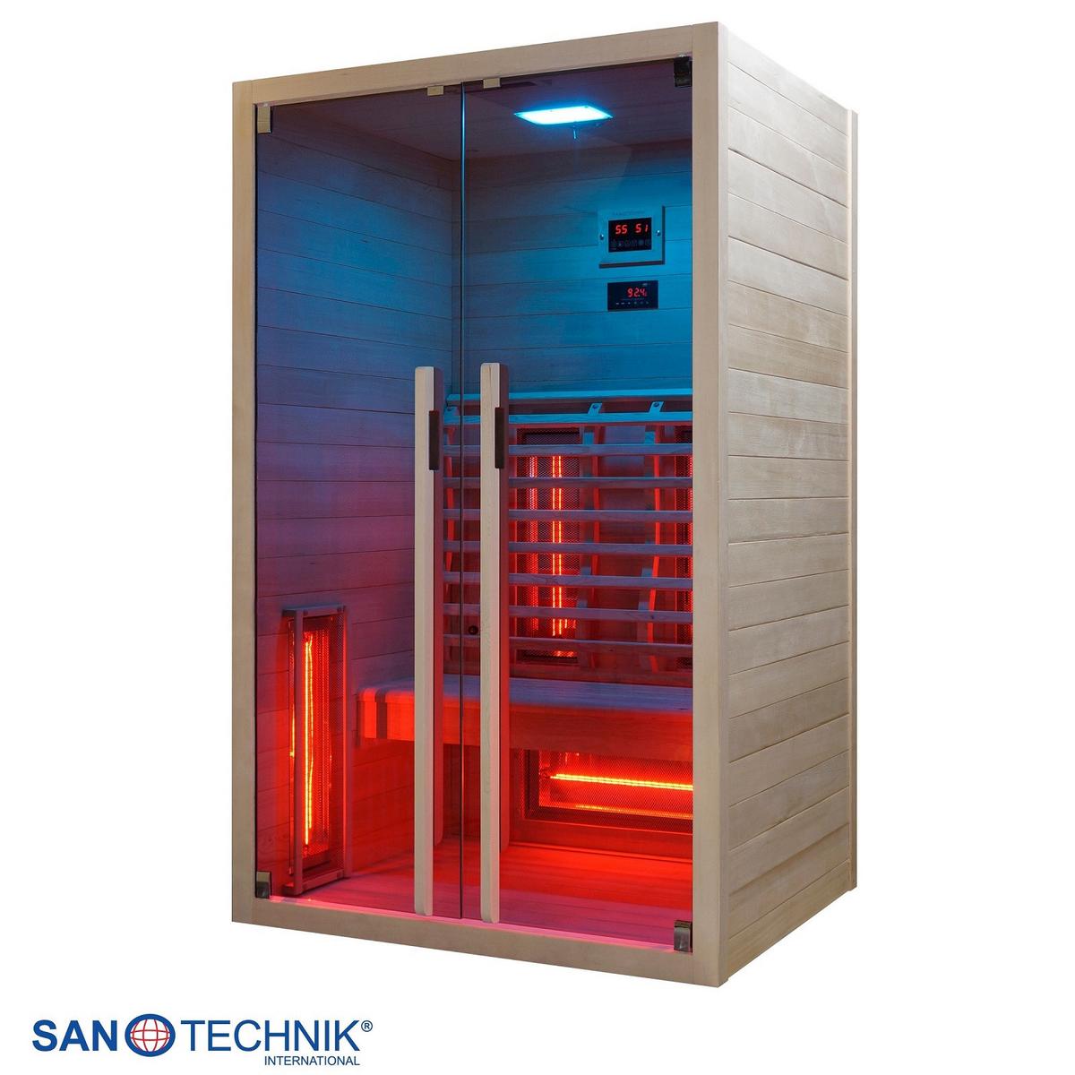 Infračervená kabína pro 2 osoby - přírodní barvy, Basics, dřevo (120/195/100cm) - Sanotechnik