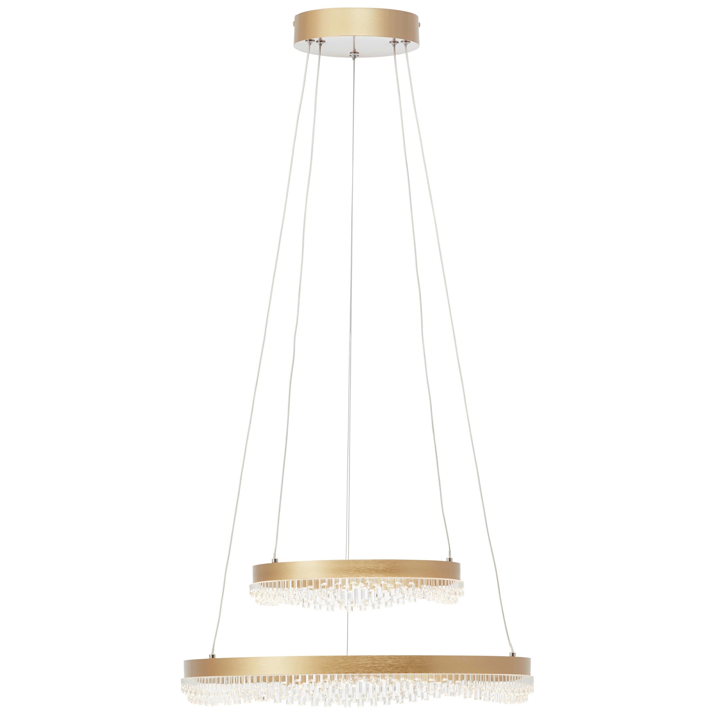 LED-Hängeleuchte G60171/18 Aurora - Goldfarben, Design, Kunststoff/Metall (50/150cm) - Brilliant