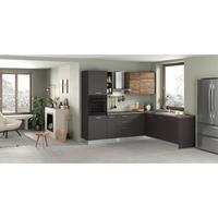 Eckküche Freia 250x225 cm Anthrazit/Nussbaum Dekor - Edelstahlfarben/Anthrazit, LIFESTYLE, Holzwerkstoff/Kunststoff (250/225cm) - MID.YOU