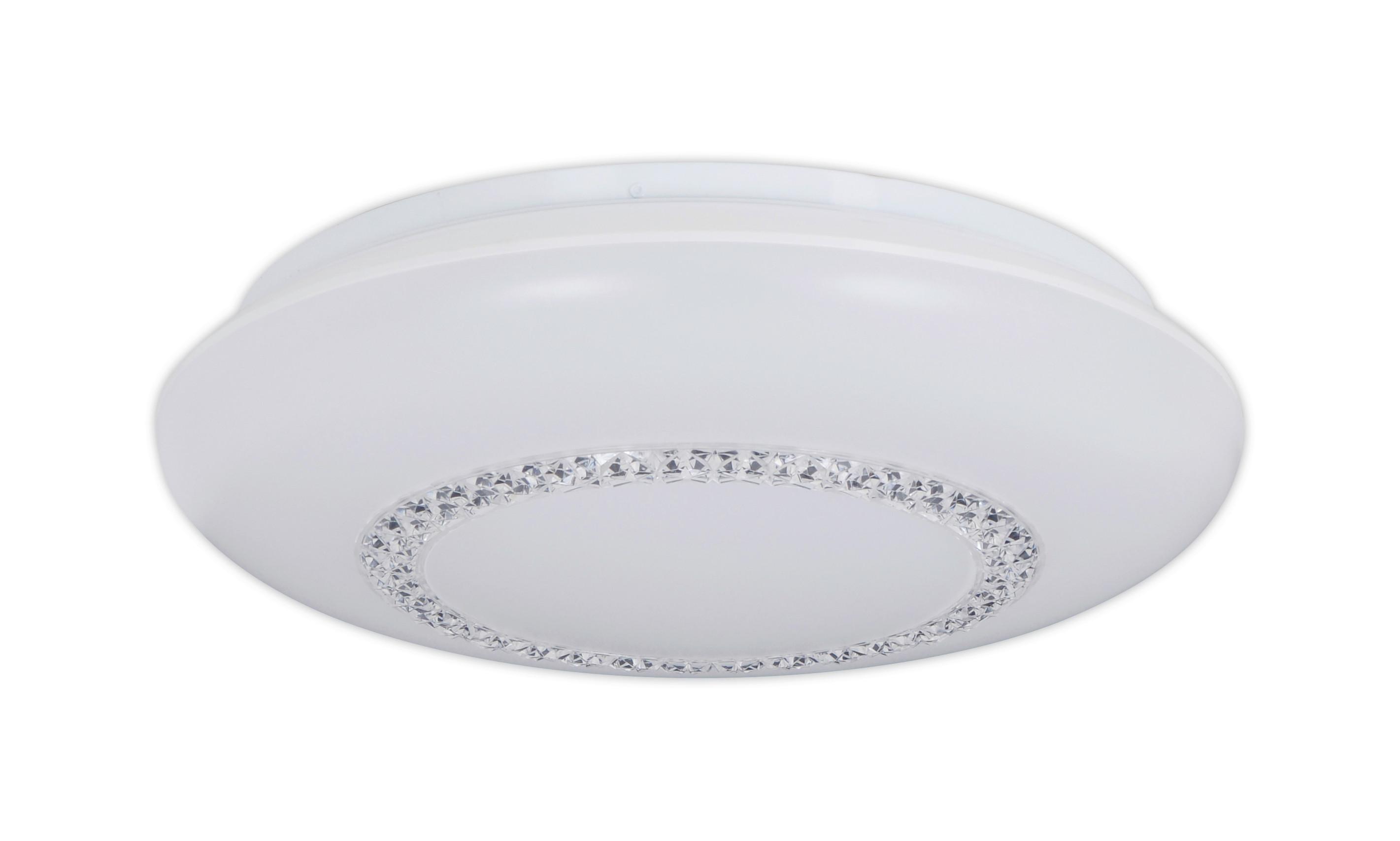 LED-Deckenleuchten Pilsen Ø 41 cm rund - Klar/Weiß, Basics, Kunststoff/Metall (41cm) - Näve