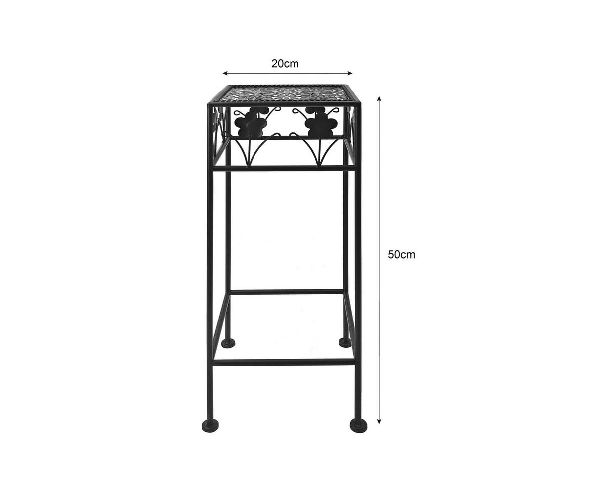 Blumentischset Palma 2 Schwarz B: 30 Cm - Schwarz, Trend, Metall (30/30cm)