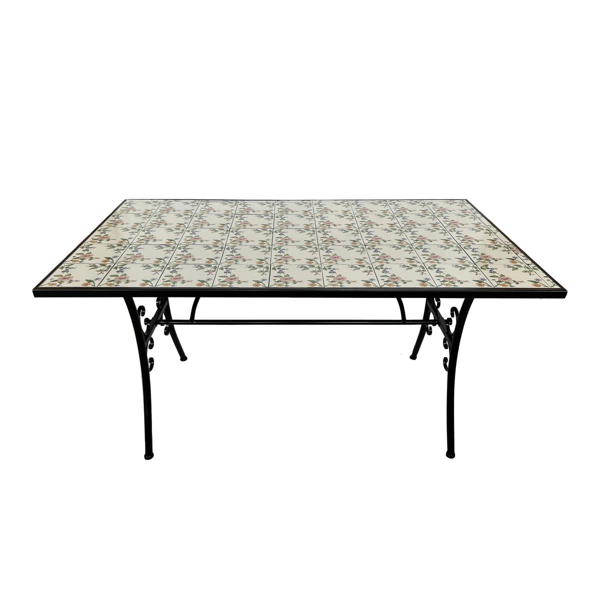 Gartenset Leonie Romatic Rose - Creme/Schwarz, LIFESTYLE, Keramik/Metall (140/80/75cm) - Ambia Garden