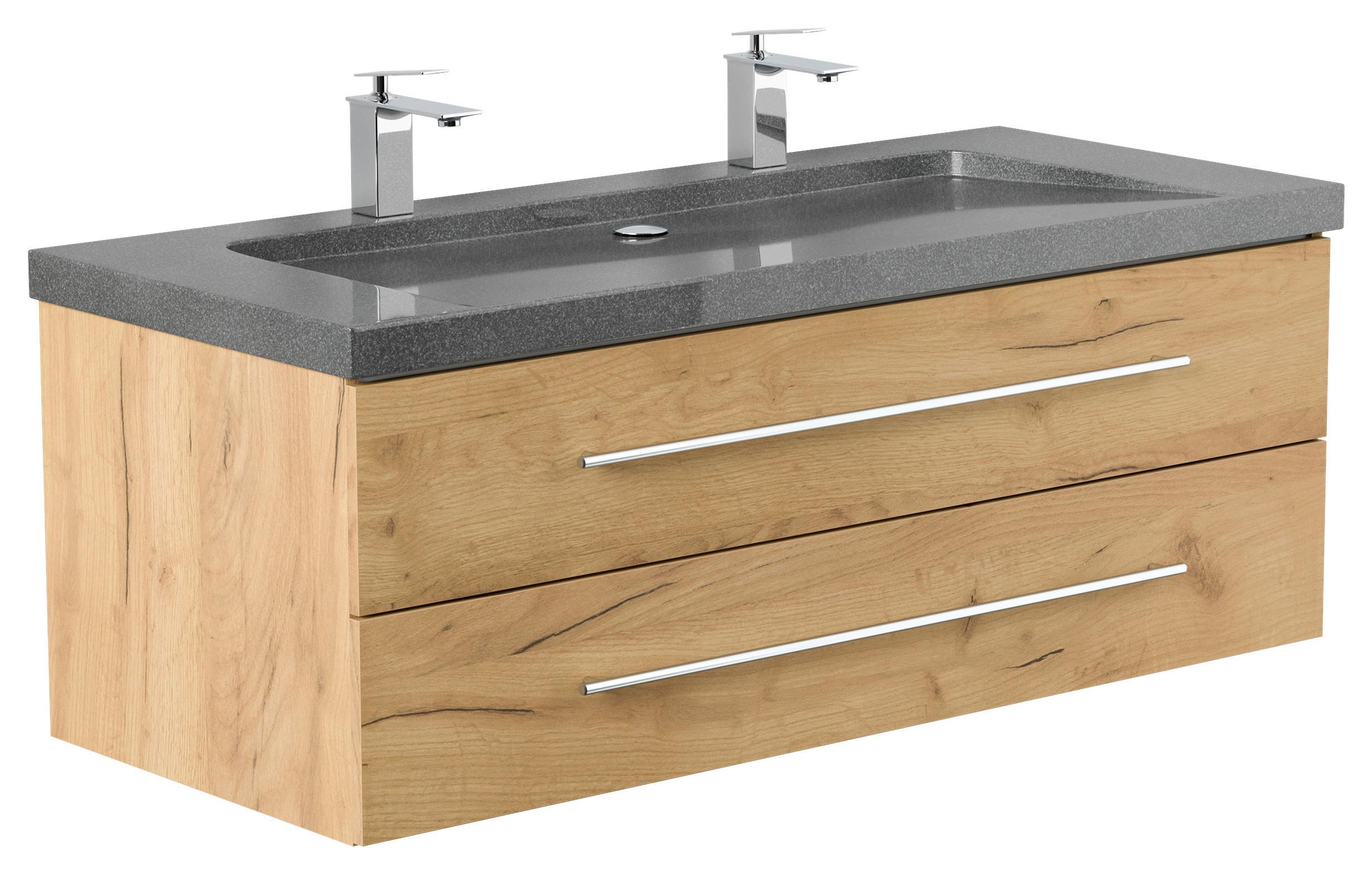 WASCHTISCHKOMBI Yamo, Eichefarben B: 130cm - Eichefarben, Basics, Holzwerkstoff/Stein (130cm) - MID.YOU