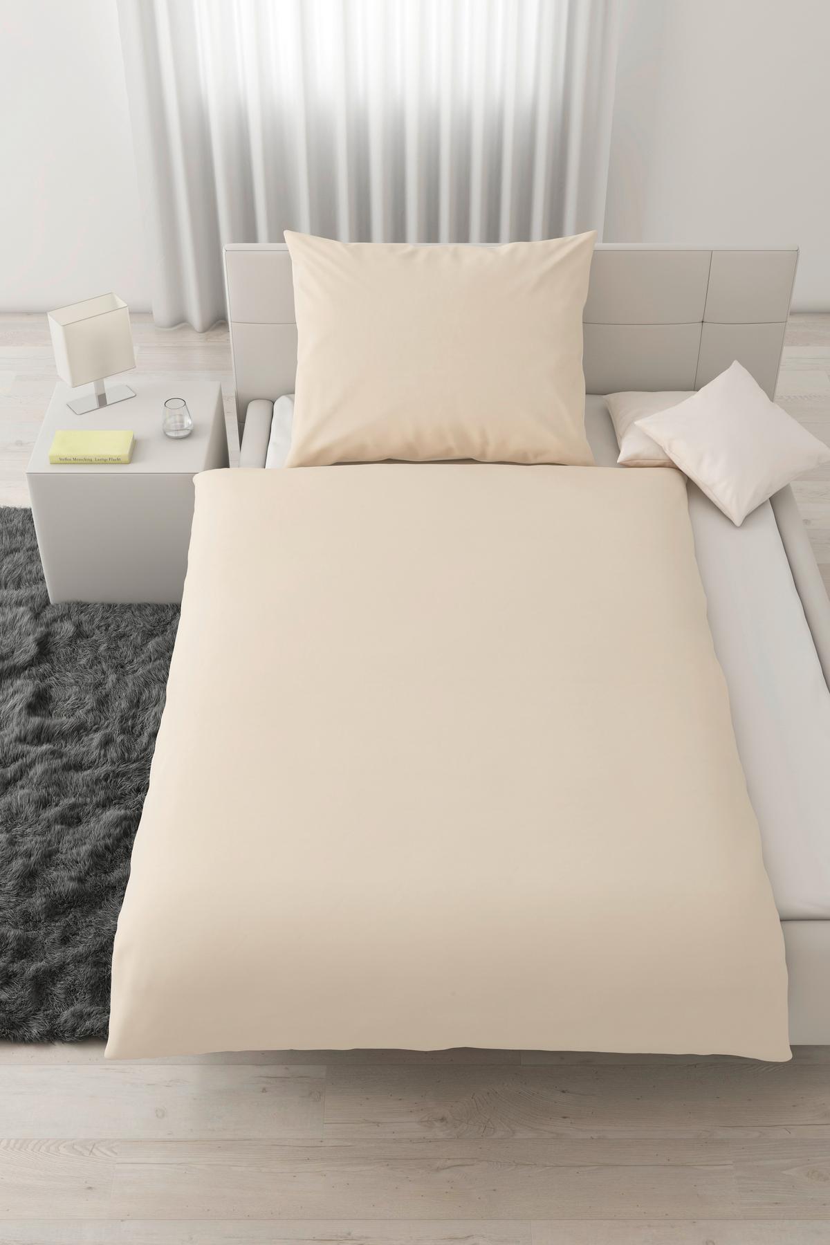 Povlečení Annika, 140/200cm, bílá,béžová - bílá/béžová, textil (140/200cm) - Modern Living