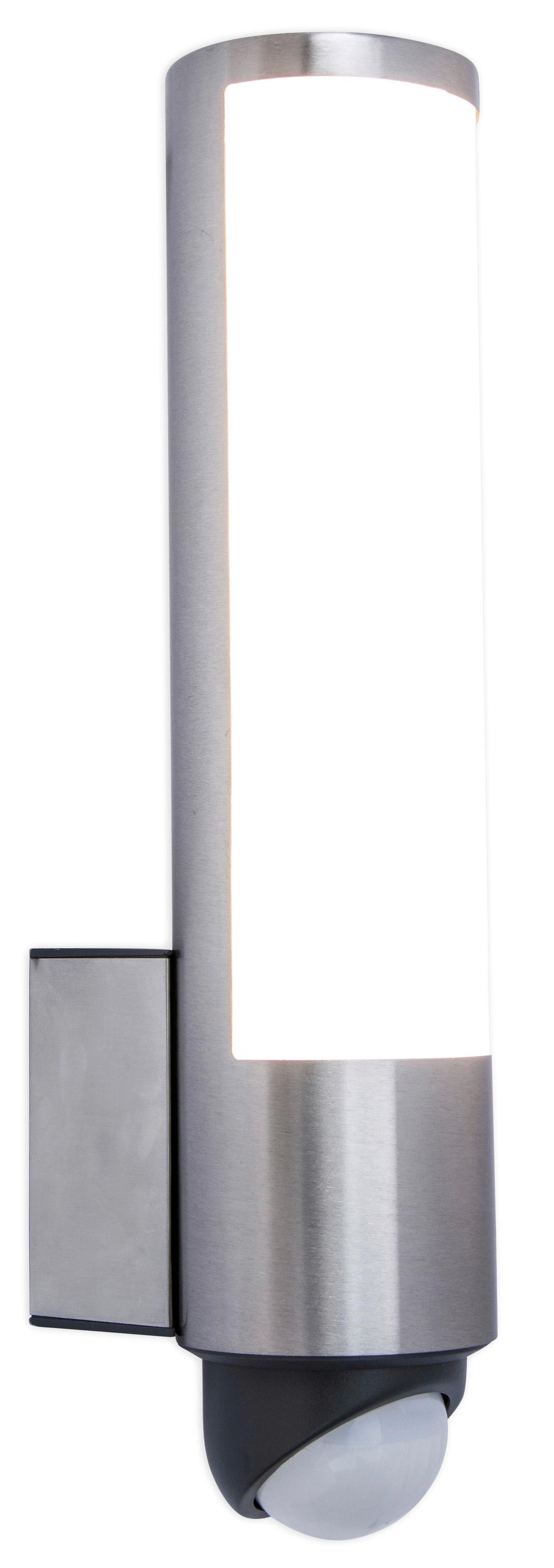 Außenwandleuchte Leda 15,5w Kunststoff Metall, Wandmontage - Edelstahlfarben/Weiß, Design, Kunststoff/Metall (34,50/7,60/11,60cm)