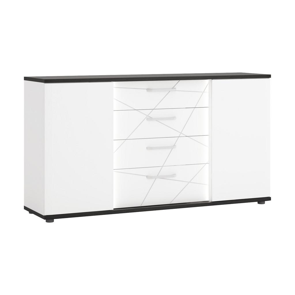 Kommode Venezia Eiche Dunkel/weiß B: 161,4 Cm