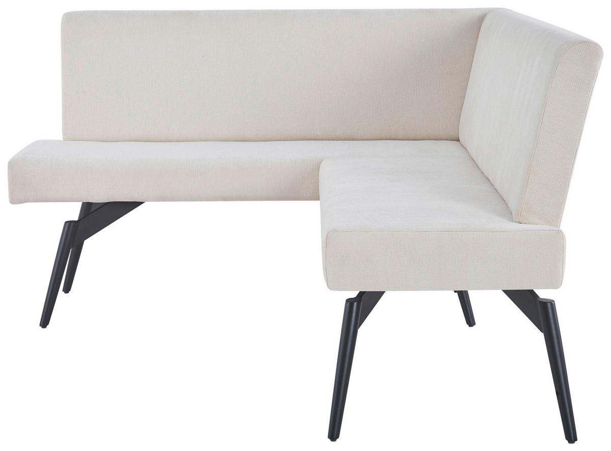 Eckbank Tinos Beige, S: 150x190 cm - Beige/Schwarz, KONVENTIONELL, Textil/Metall (150/190cm) - MID.YOU