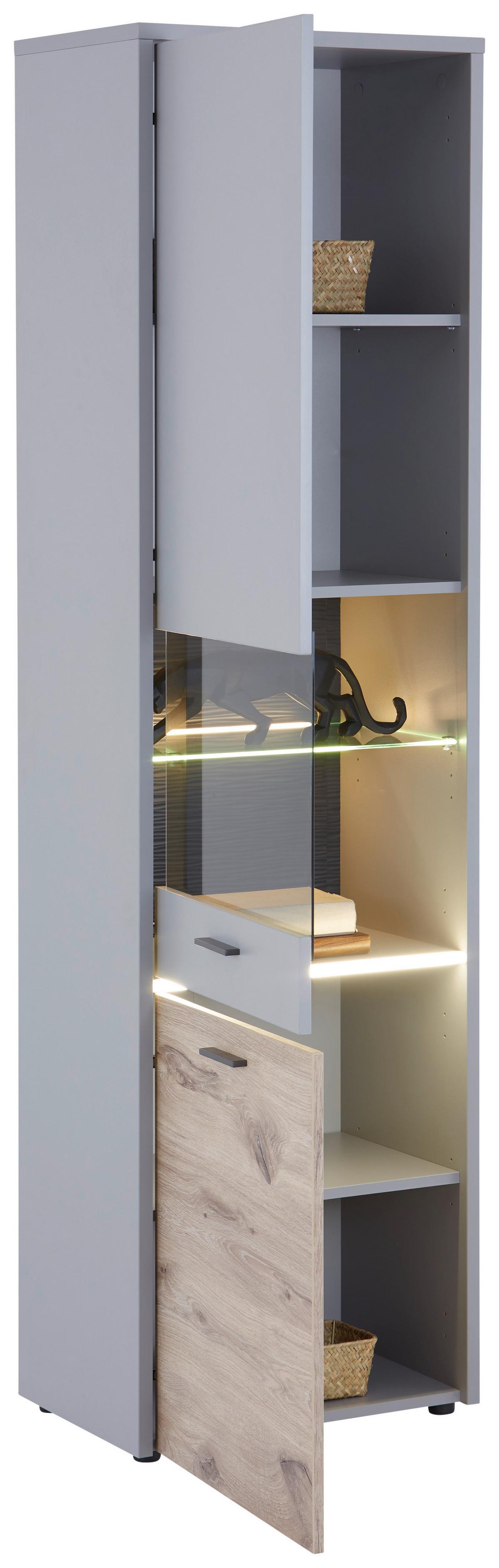 Stapelprogramm Dynamic - Hellgrau, MODERN, Glas/Holzwerkstoff (310/191/50cm)