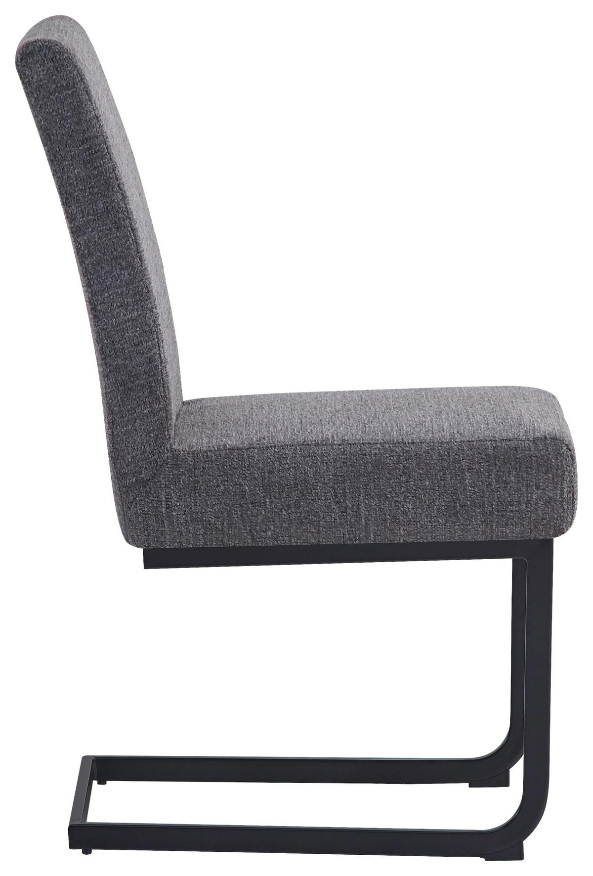 Schwingstuhl Terri Anthrazit Gepolstert - Anthrazit/Schwarz, MODERN, Textil/Metall (46/95/64cm) - MID.YOU