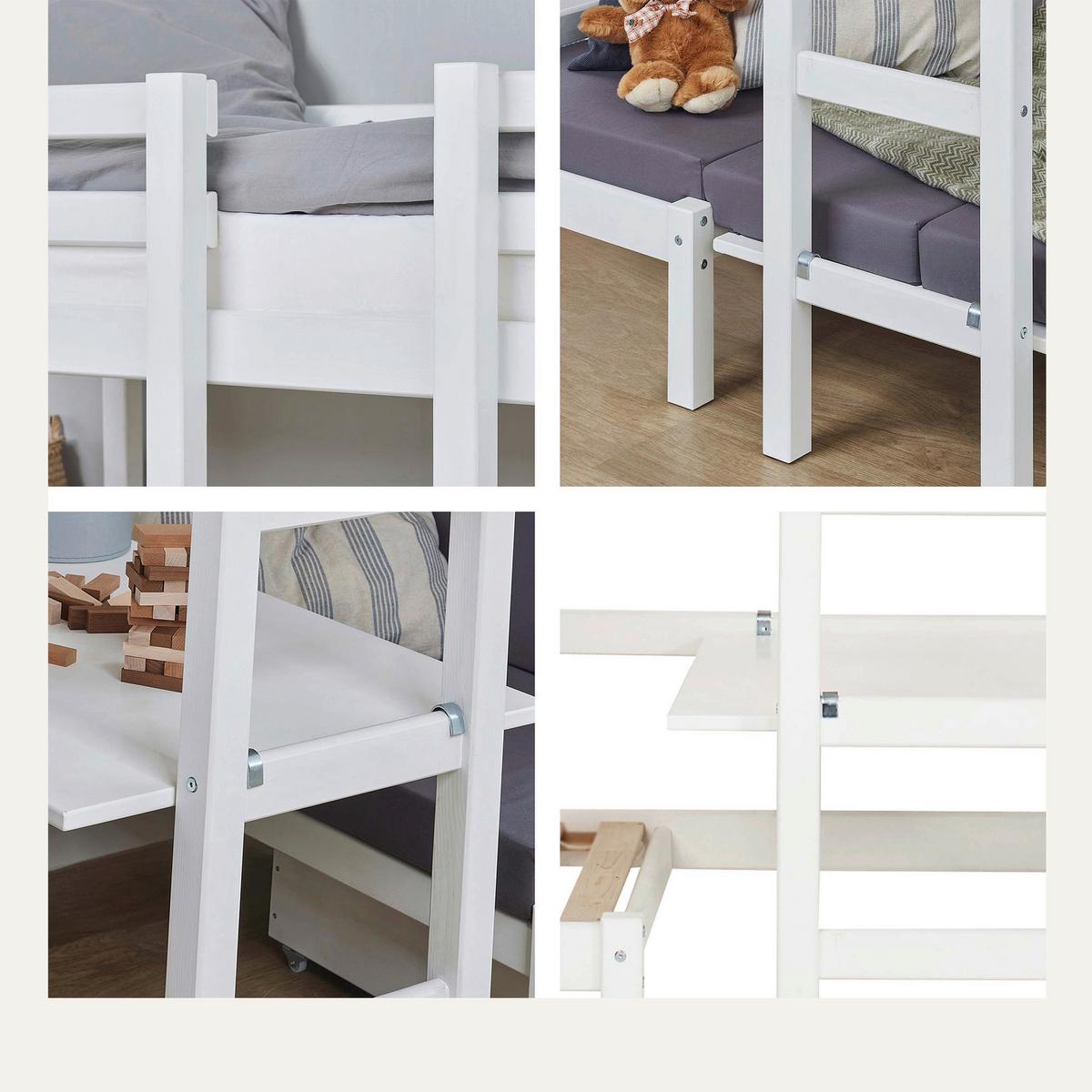 Etagenbett Eco Dream Jumbo Weiß, Lf: Ca. 90x200 Cm - Weiß, MODERN, Holz (90/200cm) - MID.YOU