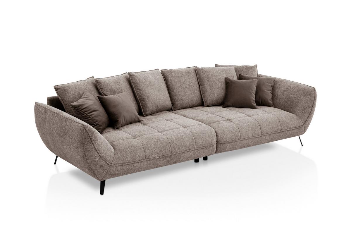 Bigsofa Triton Taupe B: 311 Cm - Taupe/Schwarz, Design, Textil (311/95/130cm) - Livetastic
