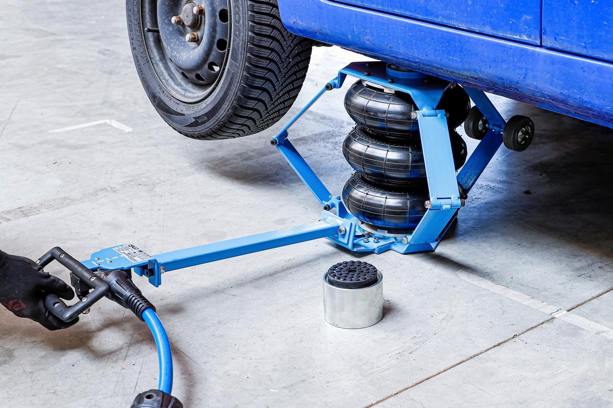 Pneumatischer Wagenheber 71010 - Blau/Schwarz, Basics (63,4/58,5/20cm)