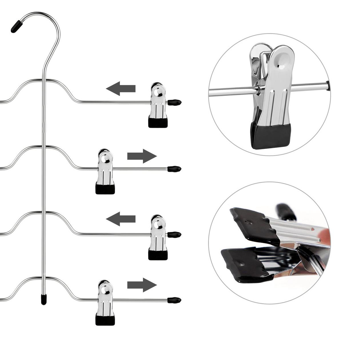 Kleiderbügelset Schwarz/silberfarben B: 33 Cm - Silberfarben/Schwarz, Basics, Kunststoff/Metall (33cm)