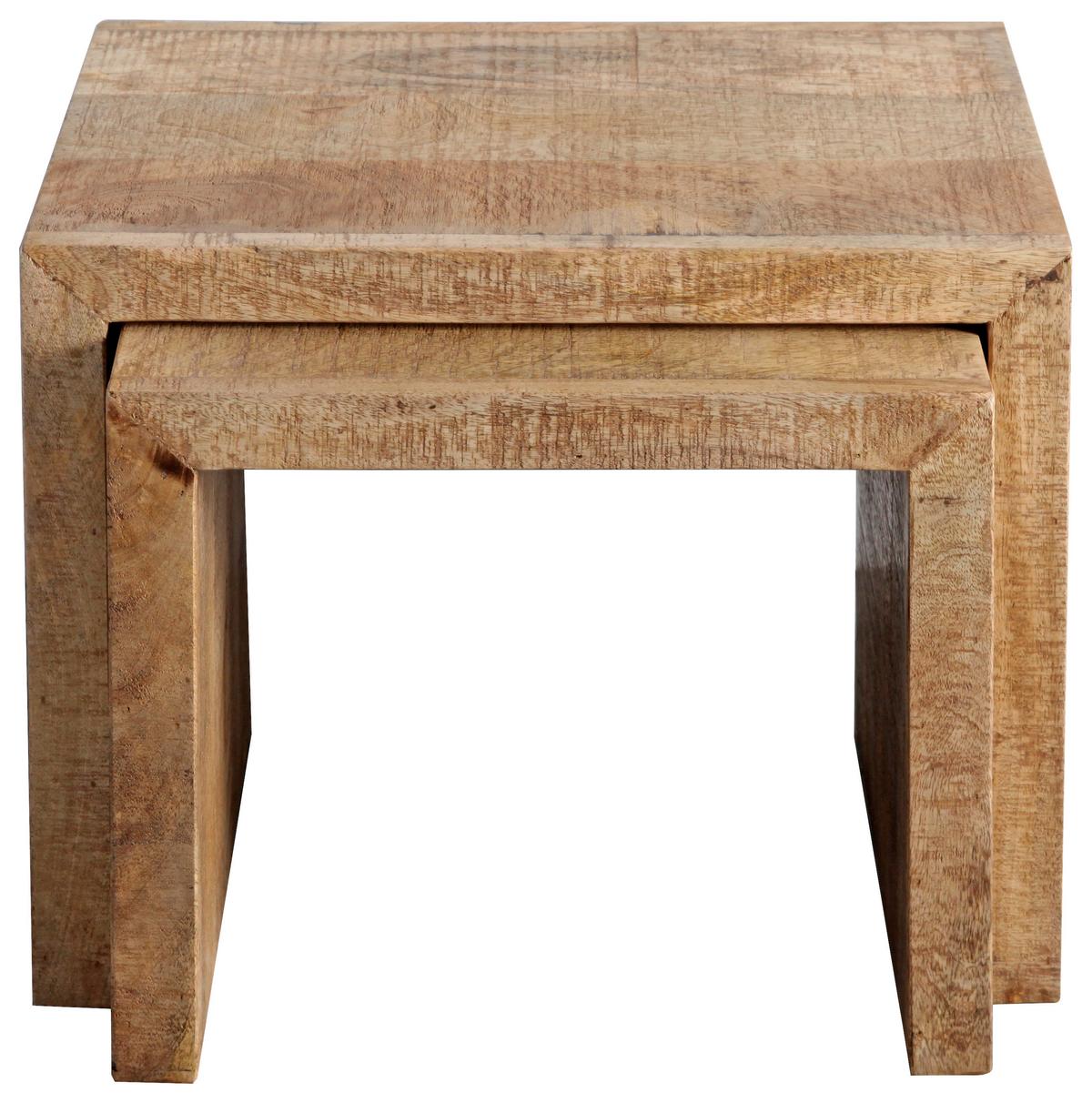 SADA STOLKŮ EVEREST -EXKLUSIV- - černá/přírodní barvy, Natur, dřevo (55-45/45-40/35cm)