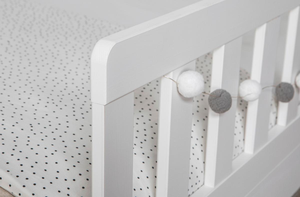 Stauraumbett 90x200 Weiß - Weiß/Naturfarben, MODERN, Holz (90/200cm) - MID.YOU