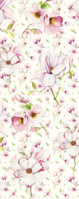 Vliestapete Magnolia Panel - Rosa/Weiß, Basics (100/250cm) - Komar